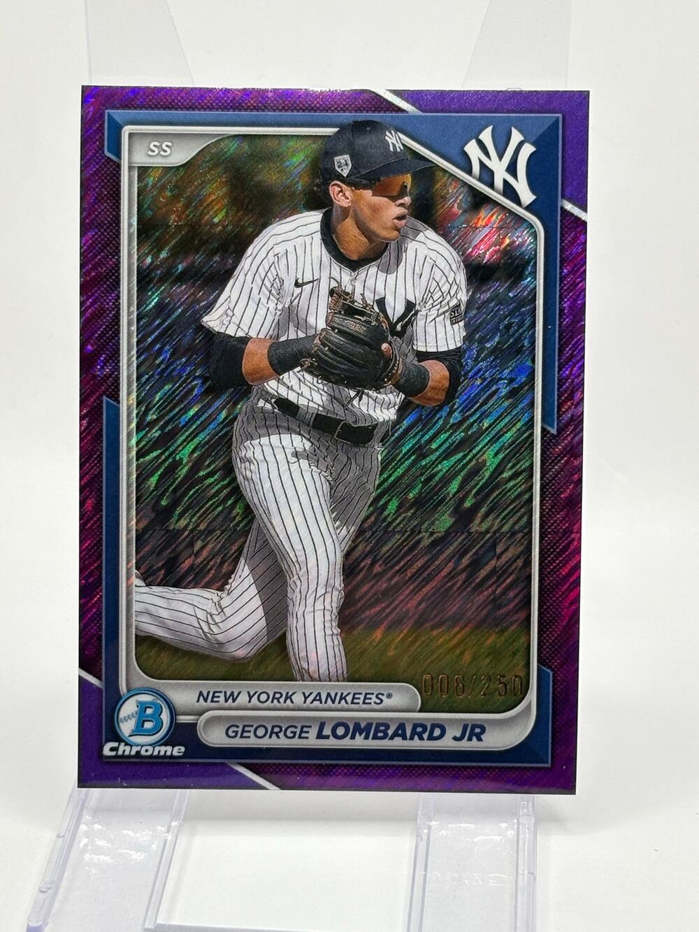 2024 Bowman Chrome George Lombard Jr Prospects Purple Refractor 6/250 SP Yankees
